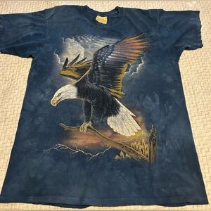 Vintage Y2K Eagle USA Mountain Distressed T-Shirt Size L